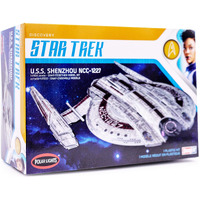 Polar Lights Star Trek Discovery Uss Shenzhou - 1/2500 Scale Snap Assembly Plastic Model Kit - Buildable Vintage Spacheship For Kids And Adults