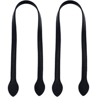 Supvox 2Pcs 24 Leather Purses Straps Leather Bag Handles Replacement Purse Straps Handbag Bag Wallet Straps (Black)