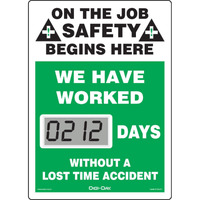 Accuformnmc Mini Digi-Day Battery Powered Electronic Safety Scoreboard Scl212  Tracks Days Without A Lost Time Accident  14 L X 10 W X 1 D  Bright Lcd Display  Made In Usa