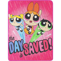 Northwest Cartoon Network Micro Raschel Throw Blanket Powerpuff Girls  Day Saved  46"" X 60""