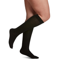 Sigvaris Women's Casual Cotton 146 - Calf High Medical Compression Socks - 15-20Mmhg - Black - A (Small)