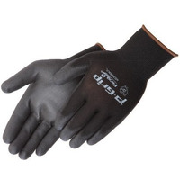 Liberty P-Grip Ultra-Thin Polyurethane Palm Coated Glove With 13-Gauge Nylon/Polyester Shell  Small  Black (Pack Of 12)