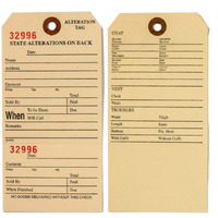 Nahanco 85A Deluxe Buttonhole Alteration Tags  Unstrung  Manila - 500/Pack