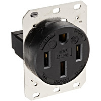 Straight Blade Devices  Receptacles  Flush Receptacle  Industrial Grade  3-Pole 4-Wire Grounding  50A 125/250V  14-50R  Black  Single Pack
