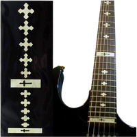 Jockomo Cross White Pearl Guitar Inlay Sticker
