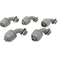 Sealproof 1/2-Inch Nonmetallic Liquid-Tight 90-Degree Electrical Conduit Connector Fitting  1/2"" Dia  5-Pack