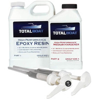 Totalboat-510822 High Performance Epoxy Kit  Crystal Clear Marine Grade Resin And Hardener For Woodworking  Fiberglass And Wood Boat Building And Repair (Quart  Medium)