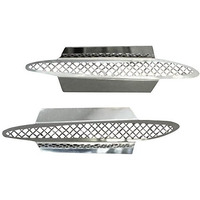 American Car Craft-42053 Corvette Side Vent Grilles Laser Mesh 2Pc Polished 2005-2013 C6 Only