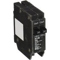 Eaton Corporation Eaton Br3030 Single Pole Tandem Circuit Breaker  120V  2-30-Amp  Pack Of 1  Black