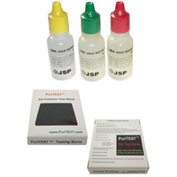 Puritest 10K/14K/18K Gold Test Acid Solutions Tester Kit Detect Metals Scrap Jewelry + Pro 2X2"" Testing Stone