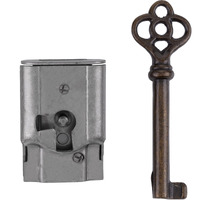 Full Mortise Cabinet Door Or Dresser Drawer Lock W/Skeleton Key - Antique Furniture Hardware | Ua-034-L