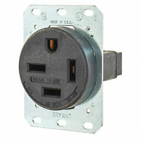 Bryant Electric 8450Fr 50 Amp 250V Nema 15-50R Flush Straight Blade Receptacle  Black