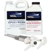 Totalboat High Performance Epoxy Kit  Crystal Clear Marine Grade Resin And Hardener For Woodworking  Fiberglass And Wood Boat Building And Repair (Quart  Slow)