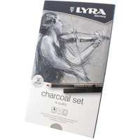 Lyra Rembrandt Charcoal Set - Assorted Set Of Carbon And Charcoal Pencils And Accessories For Artists And Students Of All Ages - Versatile Willow And Compressed Charcoal Drawing Set For Charcoal Art