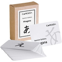 Carddia Japanese Syllabary - Hiragana Flash Cards (With Stroke-Order Diagrams And Example Words)  Standard Playing Card Size  Sturdy  Water Resistant