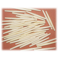 Beadexplosion 3"" (Three Inch) Hair Pipe Choker Beads White Hairpipe Simulated Bone Plastic Pack Of 50