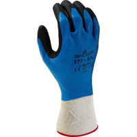 Showa 377Xl-09 Nitrile Foam Coating On Nitrile Glove With Polyester/Nylon Knit Liner  X-Large (Pack Of 12 Pairs) Blue