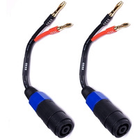 Cncess Cess-004 Banana Plug To Female Speakon Speaker Adapter Cable 12Awg - 2 Pack (4Mm Banana)