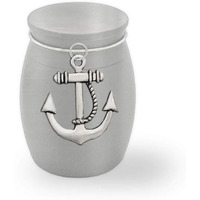 Small Memorial Cremains Holder Anchor Nautical Boat Fishing Container Jar Vial Brushed Stainless Steel Cremation Funeral Mini Urn