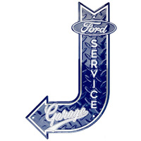 Hangtime Ford Service Garage Sign  Vintage Metal Automotive Wall Art Decor  11.5 In. X 17.5 In.  Man Cave Stuff For Men