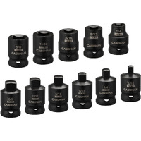 Casoman 3/8-Inch Drive Pipe Plug Socekt Set  Sae  Cr-Mo  Tapered Male Square Drive  Chamfered Female Square Drive 11 Pieces Set