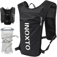 Inoxto Running Hydration Vest Backpack Lightweight Insulated Pack With 1.5L Water Bladder Bag Daypack For Hiking Trail Running Cycling Race Marathon For Women Men (Black)
