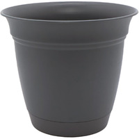 The Hc Companies 16 Inch Eclipse Round Planter With Saucer - Indoor Outdoor Plant Pot For Flowers  Vegetables  And Herbs  Warm Gray