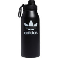 Adidas Originals 1 Liter (32 Oz) Metal Water Bottle  Hot/Cold Double-Walled Insulated 18/8 Stainless Steel  Black/White  One Size