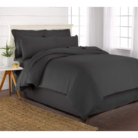 Pure Bamboo Queen Duvet Cover 3 Piece Set  Genuine 100% Organic Viscose Derived From Bamboo  Luxuriously Soft And Cooling  Includes 2 Pillowcases (Queen  Charcoal)