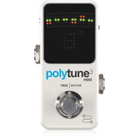 Tc Electronic Polytune 3 Mini Tiny Polyphonic Tuner With Multiple Tuning Modes And Built-In Bonafide Buffer  White