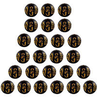 Exceart 300Pcs Tibetan Buddhist Mantra Om Mani Padme Hum Six-Word Chinese Feng Shui Pi Yao Pixie Good Luck Wealth Money Amulet Bead Charms For Men Bracelet Necklace Jewelry Making