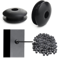 Muzata 250Pack 1/8"" 5/32"" Level Wheel Protector Sleeve Black Silicone Rubber Cable Railing Kit Only For Level Metal Posts 1/8"" 5/32"" Cable Cb29  Cp3