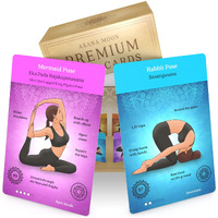 Asana Moon Premium Yoga Cards - Deck With Over 120 Yoga Poses - Yoga Sequencing Deck With Yoga Cues And Sanskrit Names For Beginners And Teachers - Unique Yoga Gift For Women Or Any Yoga Lover