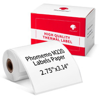 Phomemo Multi-Purpose Square Self-Adhesive Label For Phomemo M200/M220 Label Printer 2.75"" X 3.14""(70X80Mm)  100 Labels/Roll Black On White