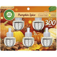 Air Wick Plug In Scented Oil Refill  5 Ct  Pumpkin Spice  Air Freshener  Essential Oils  Fall Scent  Fall Decor