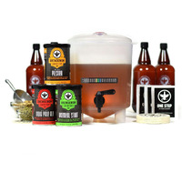 Brewdemon Premium Beer Kit W/Bottles & Bonus Recipes - Conical Fermenter Eliminates Sediment And Makes Great Tasting Home Made Beer - 1 Gal. Pilsner  Stout  And Ipa Recipes