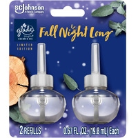 Glade Plugins Refills Air Freshener  Scented And Essential Oils For Home And Bathroom  Fall Night Long  1.34 Oz  2 Count
