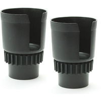 Gadjit Cup Keeper 2.0 (2 Pk) Cup Holder Adapter W/Adjustable Base For Hydro Flasks 18 21 24 Oz  Yeti Tumbler 20 & 30 Oz  Coffee & Travel Mugs 28 Oz  Fits Up To 3.25"" Diameters Black