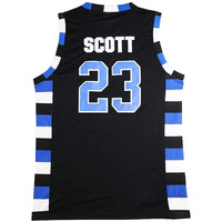 Mens One Tree Hill Scott Basketball Jersey (#23 Black  Large)