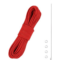 Tent Pole Shock Cord 1/8 Inch 60Ft  Elastic Bungee Cord  Replacement Shock Cord For Tent Poles  Tent Pole Repair Kit  Elastic Cord With Lead Wire And Washers Red