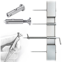 Muzata 20Pairs Swageless Cable Railing Kit 1/8"" Invisible Tensioner And Terminal No Need Crimper Tool Flat Head Hidden Cable Rail For 2""X2"" Metal Post Deck Stairs For 10 Cable Runs Cb05 Cv2 Cl1