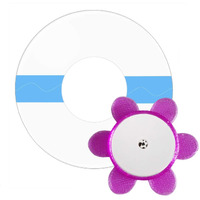 For Freestyle Libre Patches Waterproof 40+1 Pack Libre Covers One Plastic Libre Sensor Cover And 40Pcs Clear Cgm Adhesive Patches With Hole (Purple Cover+Clear Patches)