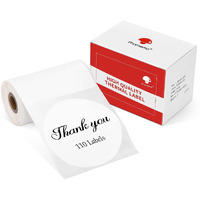 Phomemo M200 White Round/Circle Thermal Label Paper 2 3/4""2 3/4""(70X70Mm)  For Phomemo M200/M220 Label Maker 110 Labels/Roll Black On White