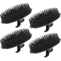 Segbeauty Mens Shampoo Brush  4Pcs Scalp Massage Brushes  Massage Hair Brush Floriated Shower Comb For Deep Cleaning Hair Men's Hand Brush Plastic Growth Beard Brush Pet Grooming Round Palm Brush