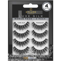 Eylure False Lashes  Luxe Silk Marquise With Adhesive Included  3 Pair Black