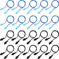 Bememo 20 Pairs Corded Ear Plugs Reusable Silicone Earplugs With String Noise Cancelling Hearing Protection For Sleep Work Shooting