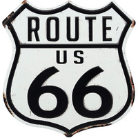 Us Route 66 Highway Embossed Metal Sign - Route 66 Wall Art For Garage  Man Cave Or Workshop