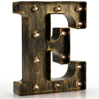 Vintage Light Up Marquee Letters With Lights - Illuminated Industrial Style Lighted Alphabet Letter Signs - Coffee Bar Apartment Bedroom Wall Home Initials Decor - E