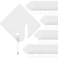 Uniclife 50 Pcs Rack Key Tags 1.5 Inch Slotted Plastic Tags With Metal Snap Hooks White Square Hanging Tags For Key Cabinets Boxes Lockers Sturdy Frosted Item Identifiers For Home Offices And Garages
