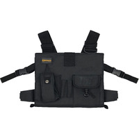 Gig Gear Two Hand Touch Tablet Chest Harness For Ipad And Samsung Tablets - Rugged Tablet Carrying Case With Strap And Compartments - Heavy Duty Ipad Chest Mount For 12.9 Inch Mobile Device (Black)